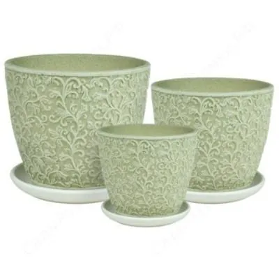 Горшок керамический бутон Орнамент 636167 (3-й из набора), 17х17см, 2,5л; Россия