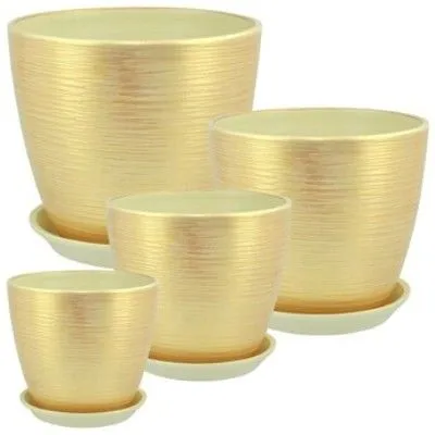 Горшок керамический Бутон Перламутр 675203 (2-й из набора), 15х15см, 2л, персик; Россия