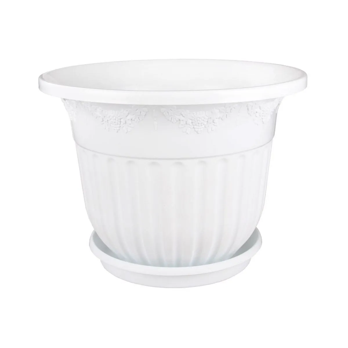 Горшок пластиковый Лозанна, белый, 44х32,5см, 25л; Россия