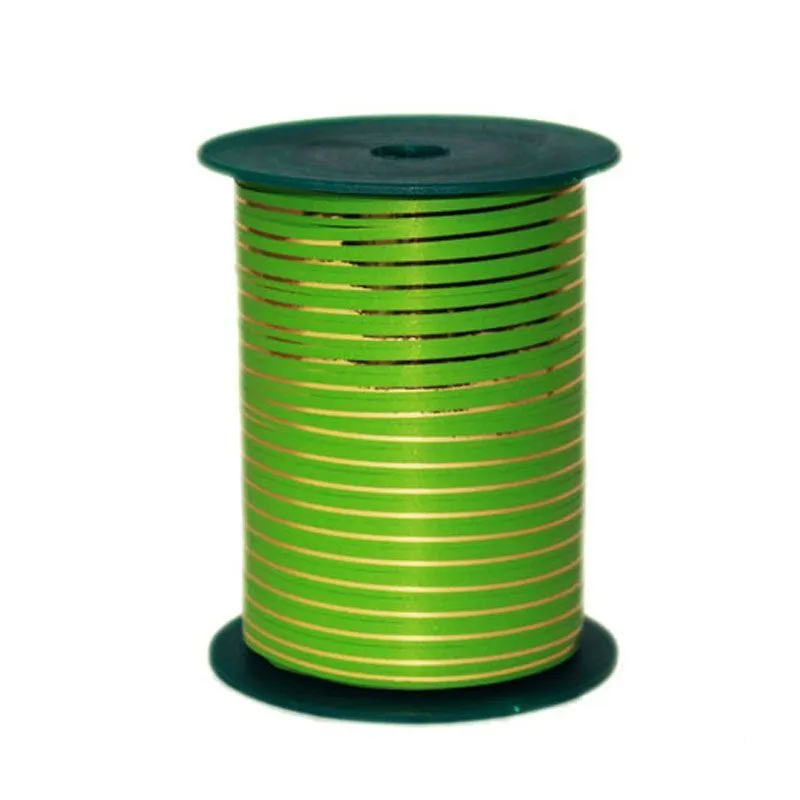 Лента в бобине пластик с золотой полоской, 5ммх225м; Польша