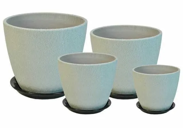 Горшок керамический Бутон винил 419807 (3-й из набора), 18х18см, 3,8л; Россия