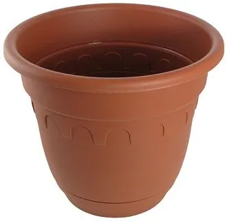 Горшок пластиковый Колывань, коричневый, 22х19,4см, 3,7л; Россия