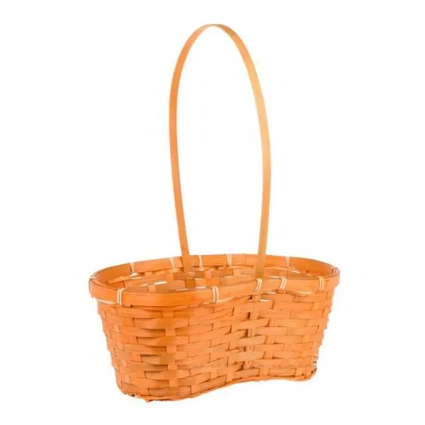 Корзина плетеная (бамбук), оранжевая, 31х18х17х H12/42см