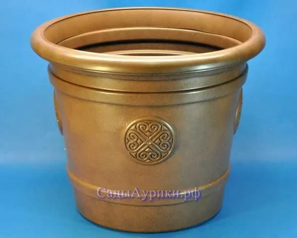 Кашпо пластиковое Medallion, коричневое, 61х49см, 80л; Польша