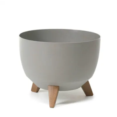 Кашпо пластиковое Roma на ножках, eco серый, 33*h22см, 12,4л; Польша