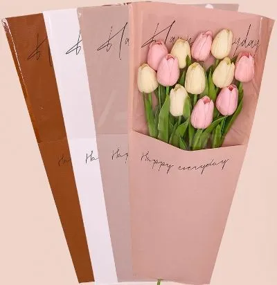 картинка Пакет конус Happy every day пленка крафт, 28х13х44см; Китай от магазина Флоранж