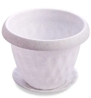 Горшок пластиковый Розетта мрамор, 17х13,5см, 1,7л; Россия