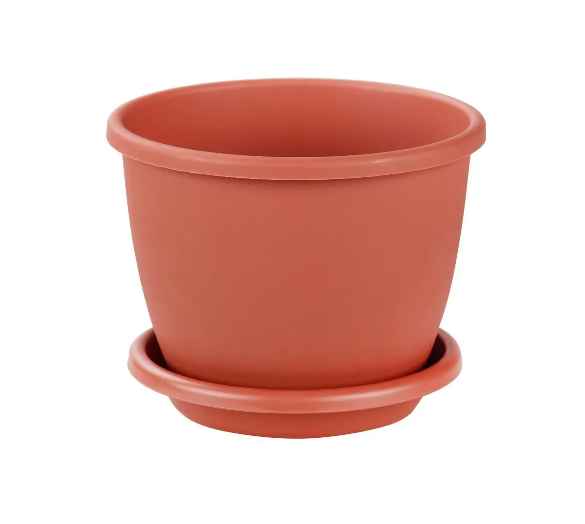 Горшок пластиковый Афина, коричневый, 17,5х15,5см, 2,2л; Россия