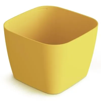 Горшок пластиковый для суккулентов Фьюжн, горчичный, 10,4х10,4х7,6см, 0,6л; Россия