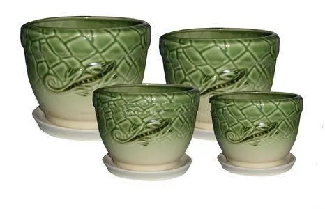 Горшок керамический Ящерица (4-й из набора), 13,1х10,2см, 0,8л; Россия