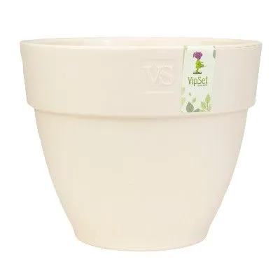 Горшок пластиковый Лори, 25х20,4см, кремовый, 6,7л; Сады Аурики