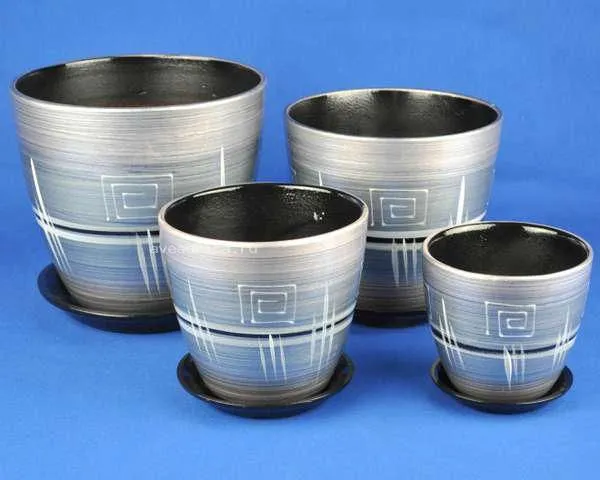 Горшок керамический Бутон Браслет (4-й из набора), 21х21см, 5,4л; Россия