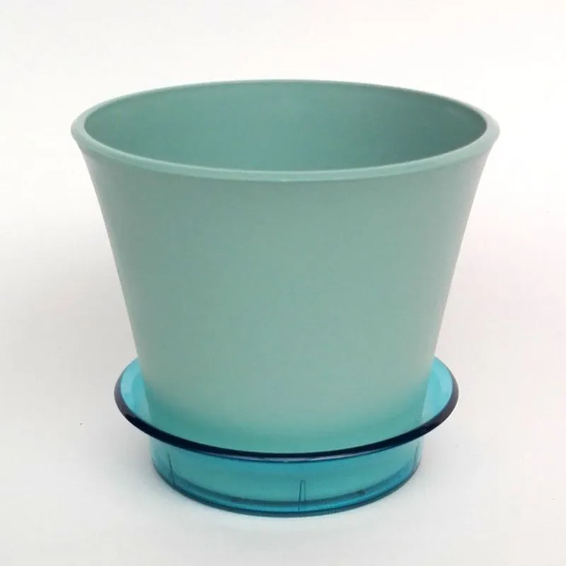 Горшок пластиковый Лотос, нефритовый, 18,5х16см, 2,7л; Россия