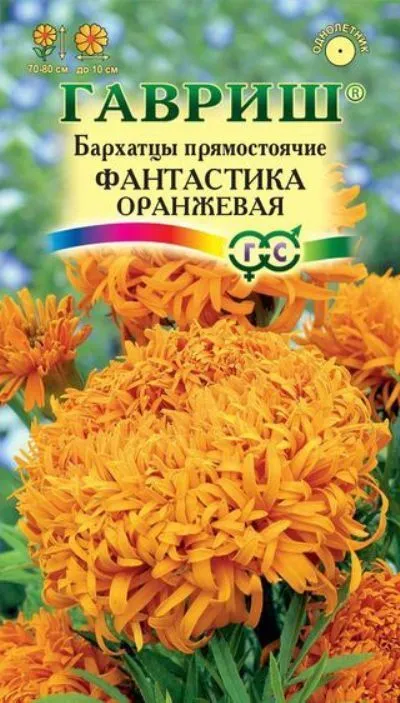 Бархатцы Фантастика оранжевая (цветной пакет) 0,1г; Гавриш