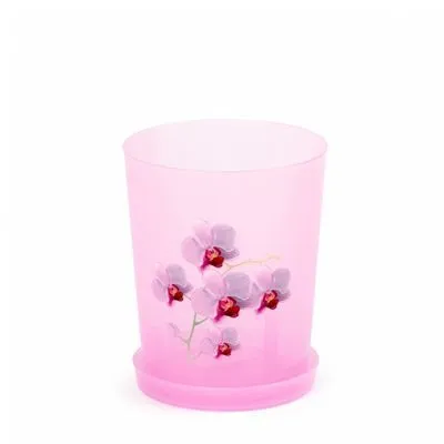 Горшок пластиковый для орхидей, розовый, 12х14,5см, 1,2л; Россия