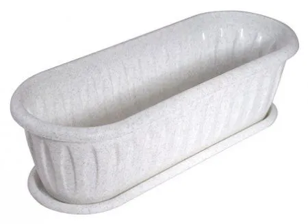 Кактусница пластиковая Фелиция, мрамор, 28,5х11,5см, 2,9л; Россия