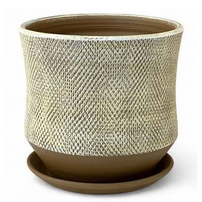 горшок Лен цилиндр 22х21см, 5,2л бежевый/Корона