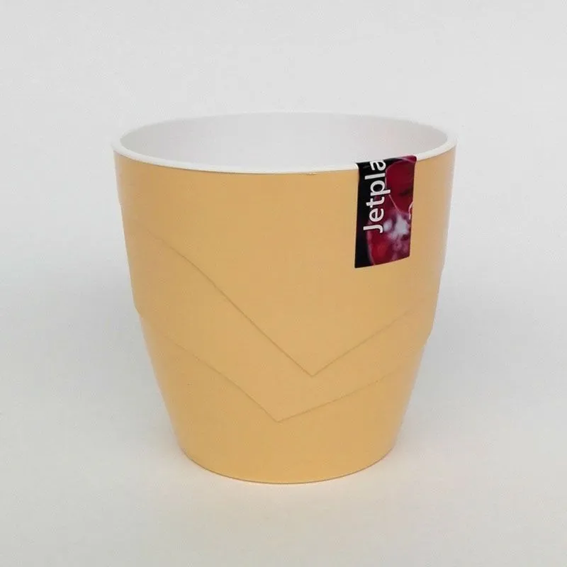 Горшок пластиковый Грация, кремовый, 13,5х13см, 1,2л; Россия