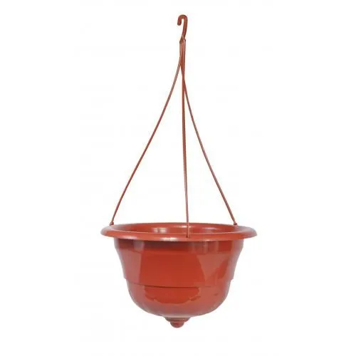 Горшок пластиковый подвесной Грация, медный, 27х19см, 4,5л; Россия
