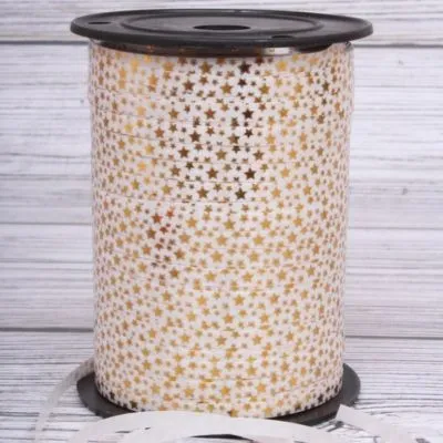 Лента в бобине пластик с золотой полоской Звезды, 0,5смх225м; Россия