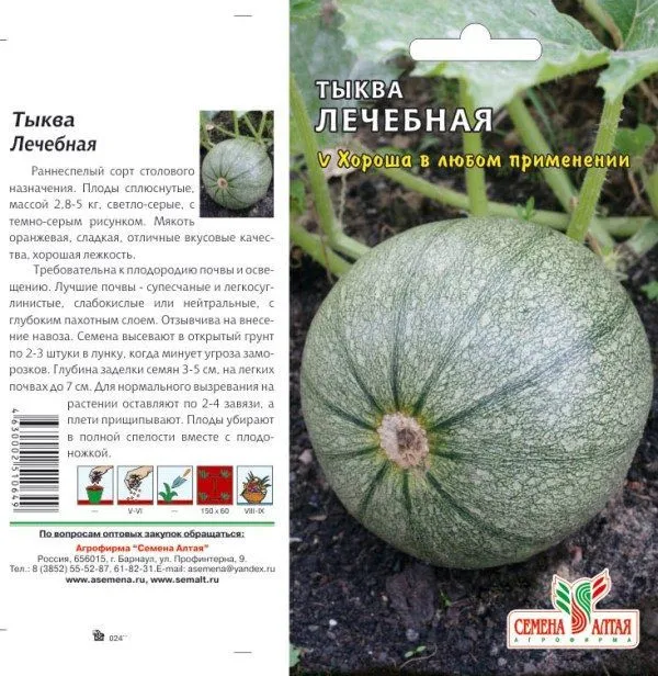 картинка Тыква Лечебная (цветной пакет) 2г; Семена Алтая от магазина Флоранж