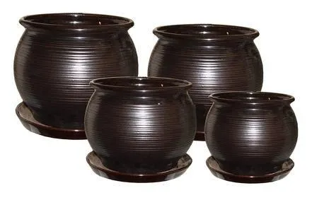 Горшок керамический Венге (3-й из набора), 16,2х13см, 1,8л; Россия