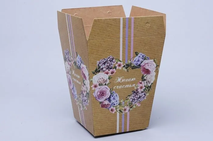 Сумка Плайм 79117  для цветов H150 D120/90 "Желаю счастья" Сердце