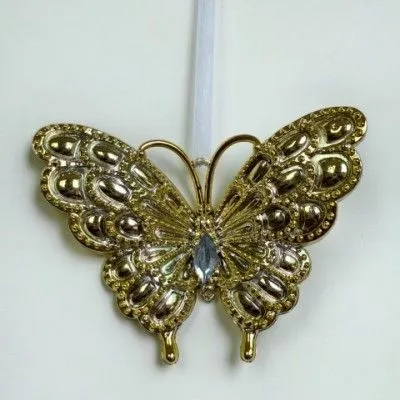 картинка Украшение подвесное Бабочка (пластик), 9х11,5см, золотой от магазина Флоранж