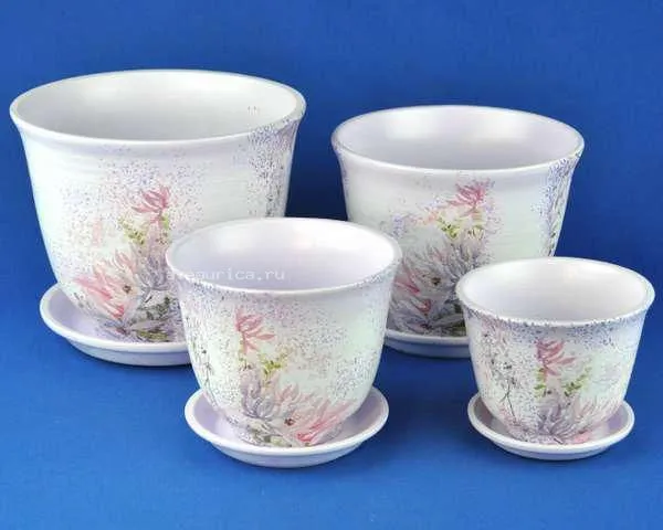 Горшок керамический Гранд Декупаж 432 (2-й из набора), 16х13см, 1,3л; Россия