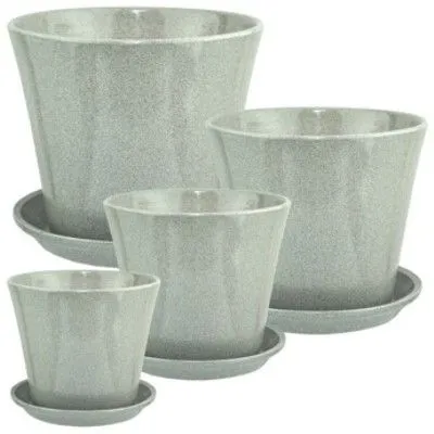 Горшок керамический Глянец элегант камень 675852 (3-й из набора) 16х15см, 1,7л; Россия