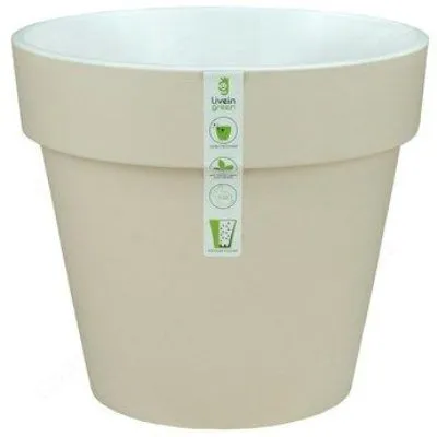 Горшок пластиковый Протея, пудровый, 23,5х22,5см, 6л; Россия