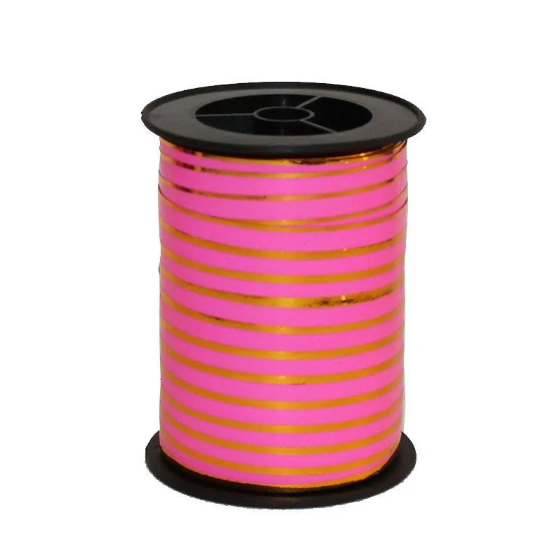 Лента в бобине пластик с золотой полоской, 1смх100м; Польша