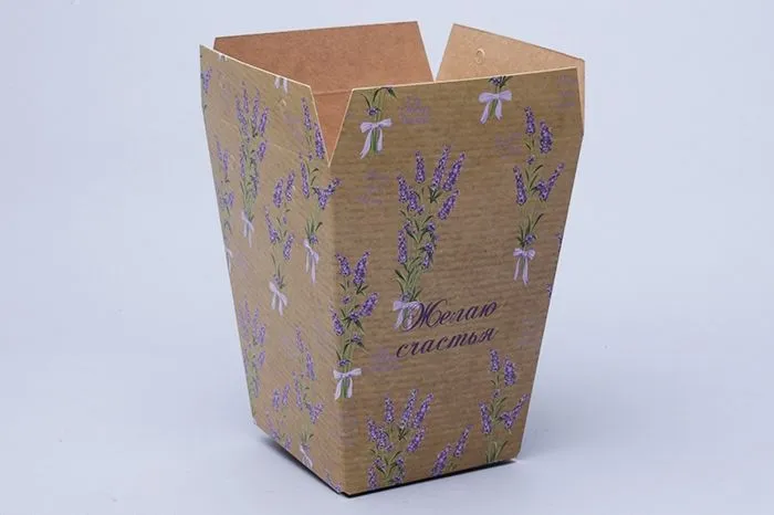 сумка Плайм 78086  для цветов H150 D120/90 "Желаю счастья" Лаванда