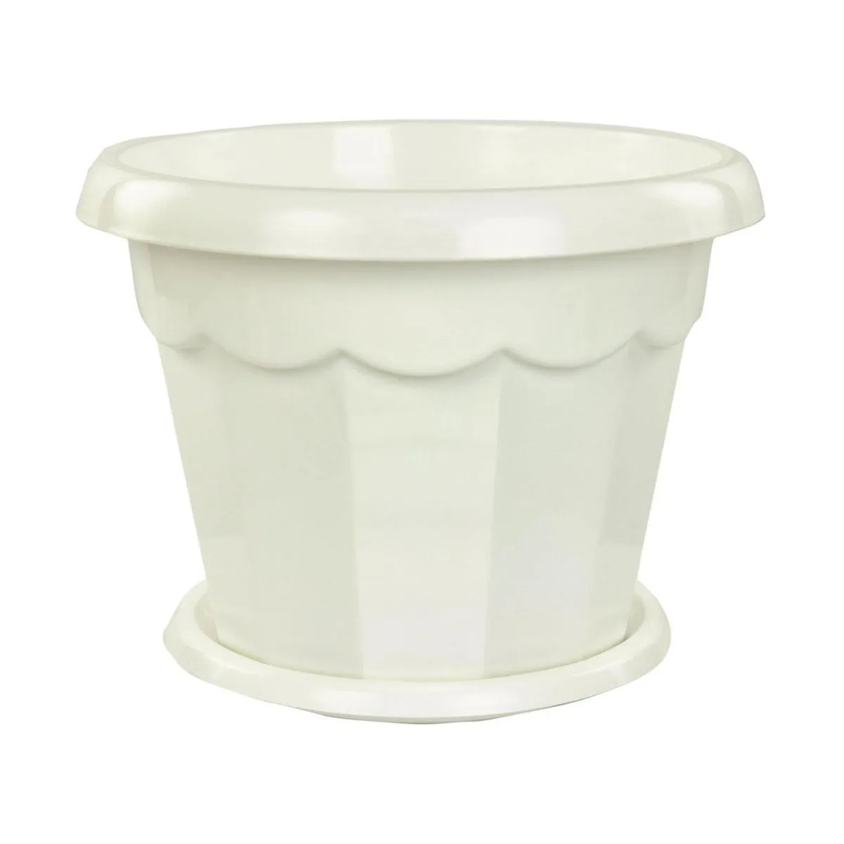 Горшок пластиковый Гармония, белый, 20х15,5см, 2,5л; Россия