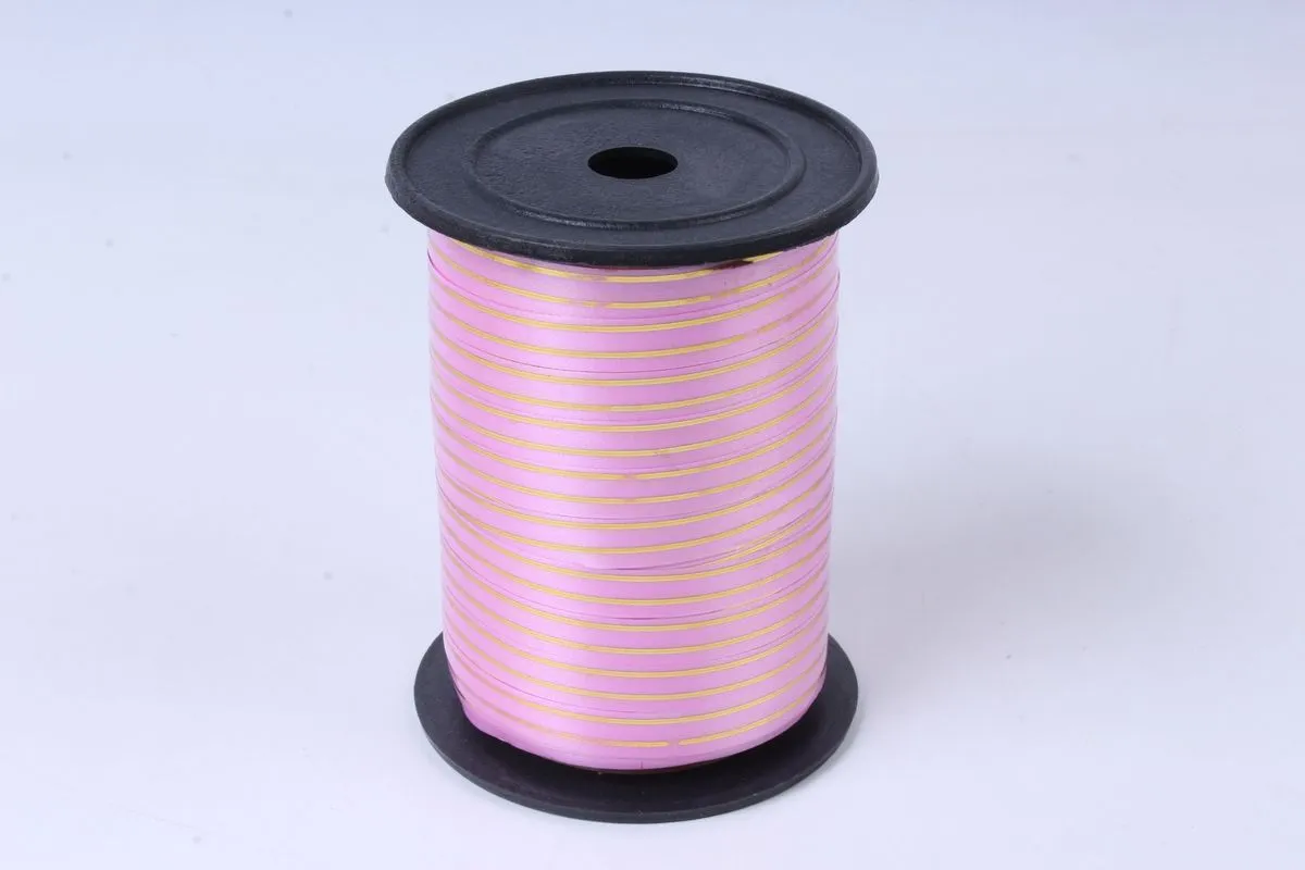 Лента в бобине пластик с золотой полоской, 1смх90м; Россия