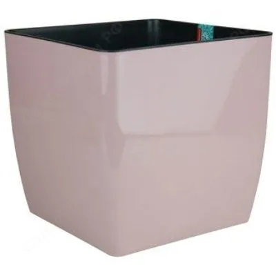 Кашпо пластиковое Квадро, розовое, 27*27/h26см; Россия