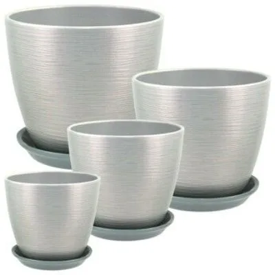 Горшок керамический Бутон Перламутр 675197 (4-й из набора), 21х21см, 5,4л, сирень; Россия