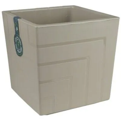 Кашпо пластиковое Квадро, фраппе, 16х16см, 3,3л; Россия