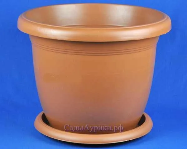Горшок пластиковый Вилла, терракотовый, 64х46см, 76л; Россия