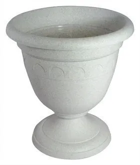 Вазон пластиковый высокий Колывань, мрамор, 26х21см, 5,6л; Россия