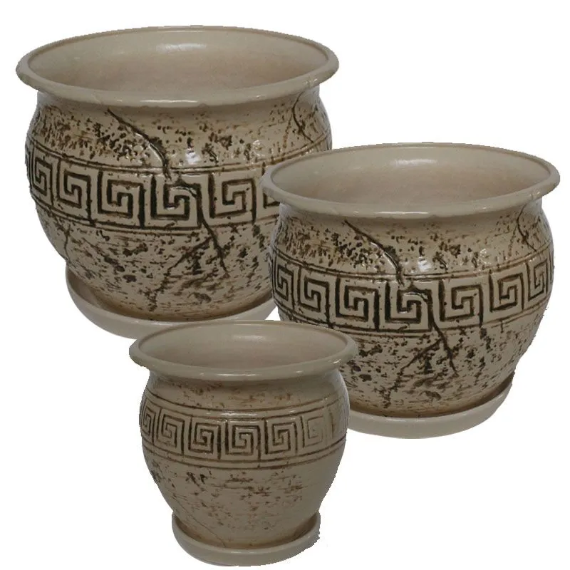 Горшок керамический Афина (4-й из набора), 16х14,5см, 1,8л; Россия