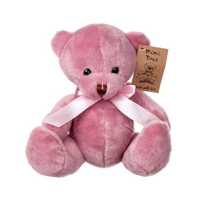 картинка Игрушка м/н Медведь с бантом, 20см, темно-розовый от магазина Флоранж