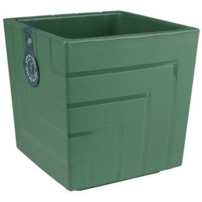 Кашпо пластиковое Квадро, нефритовое, 16х16см, 3,3л; Россия