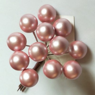 Набор шариков на вставках 12шт, D2xL11см, розовый
