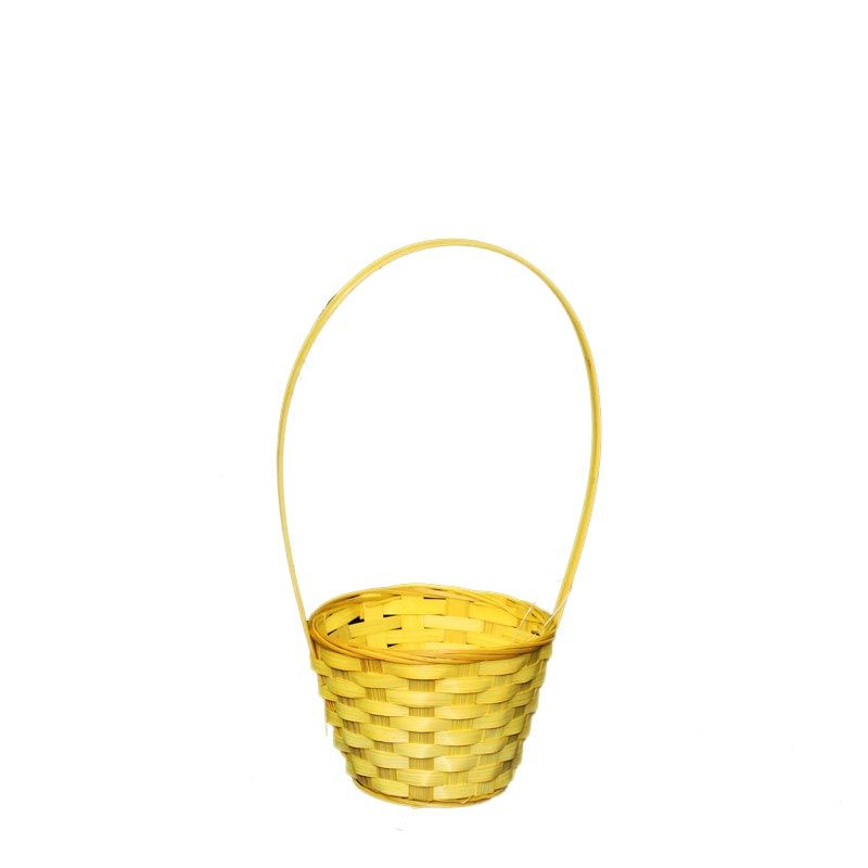 Корзина плетеная (бамбук), желтая, 13xH9.5/28см