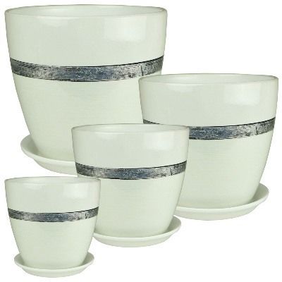 Горшок керамический Бутон Эстет РС154 (3-й из набора) 18х18см, 3,8л; Россия