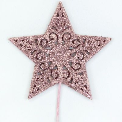 картинка Вставка Звезда с глиттером, 8хH20см, розовый от магазина Флоранж
