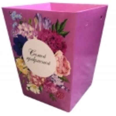 картинка Сумка Плайм Романтика Цветы на розовом 80650 для цветов, H150 D120/90см  от магазина Флоранж
