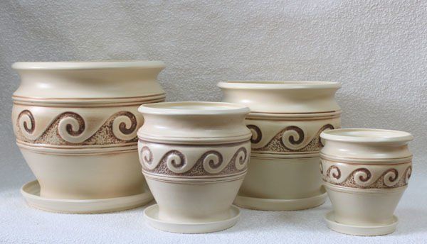 картинка Горшок керамический Итака (2-й из набора), 22,5х20,9см, 5,4л; Россия от магазина Флоранж