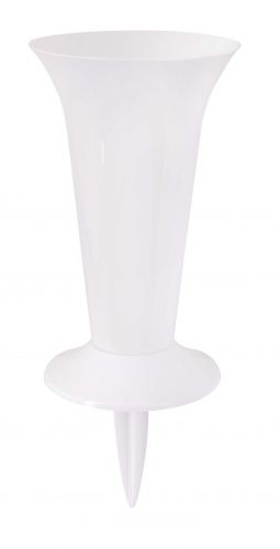 картинка Вазон для цветов пластиковый под срезку с колышком, белый,  129мм*320мм Россия от магазина Флоранж